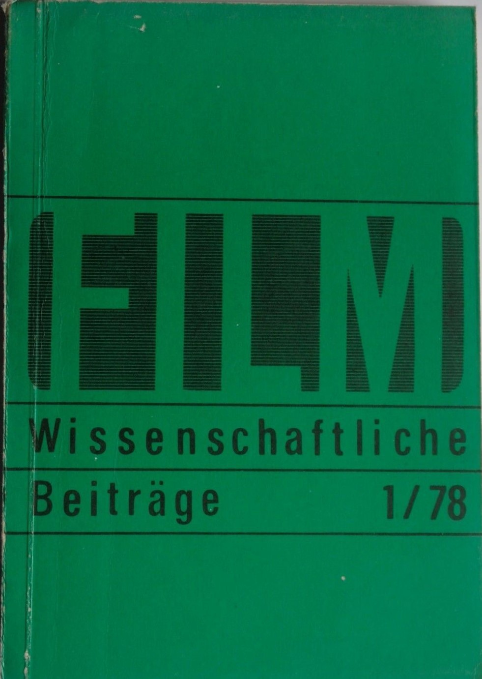 FILMWISSENSCHAFTLICHE BEITRAGE magazine side cover Issue 1   1978