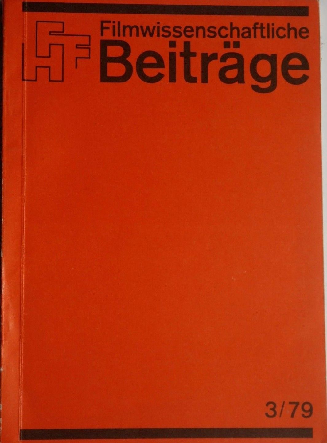 FILMWISSENSCHAFTLICHE BEITRAGE magazine side cover Issue 3   1979