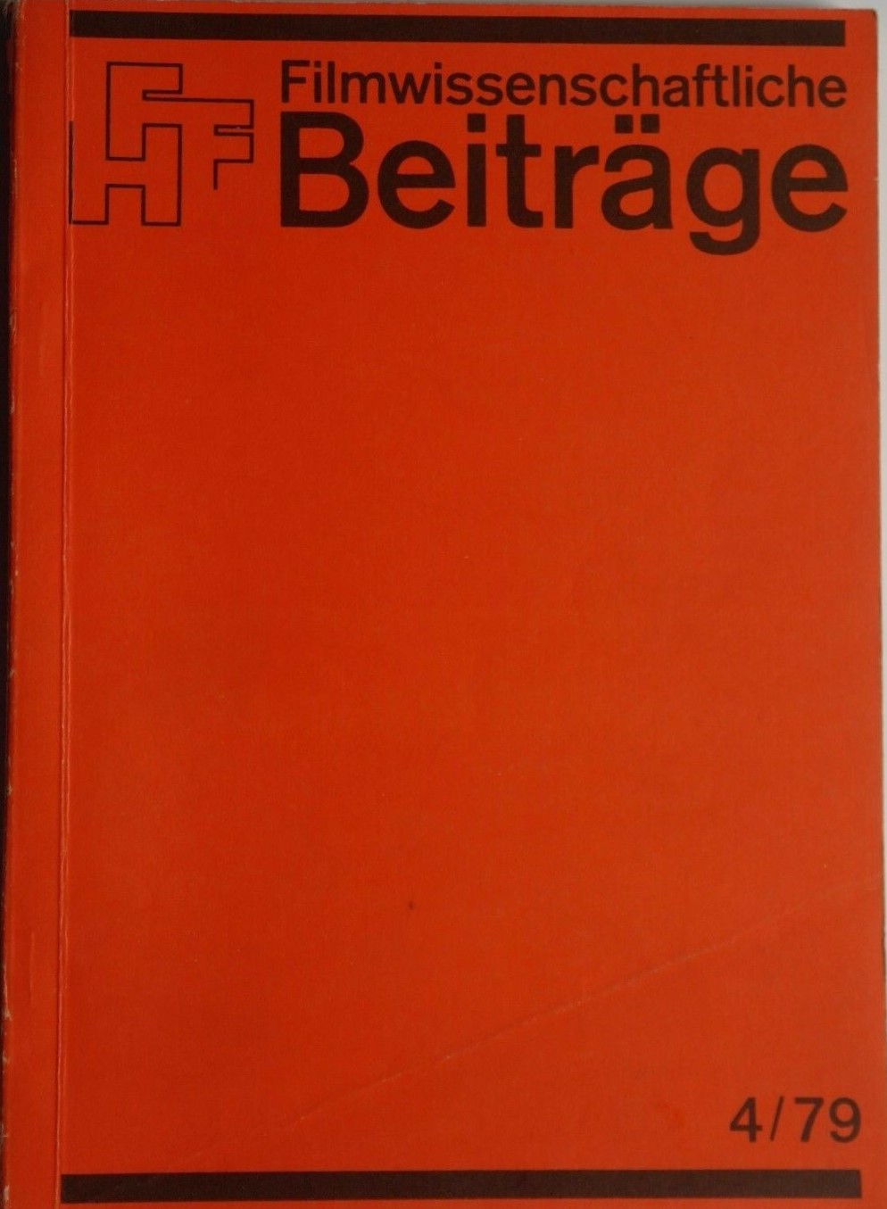 FILMWISSENSCHAFTLICHE BEITRAGE magazine side cover Issue 4   1979