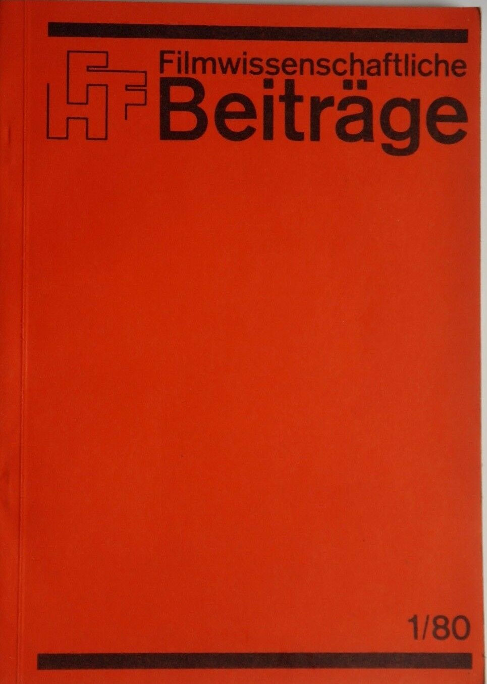 FILMWISSENSCHAFTLICHE BEITRAGE magazine side cover Issue 1   1980