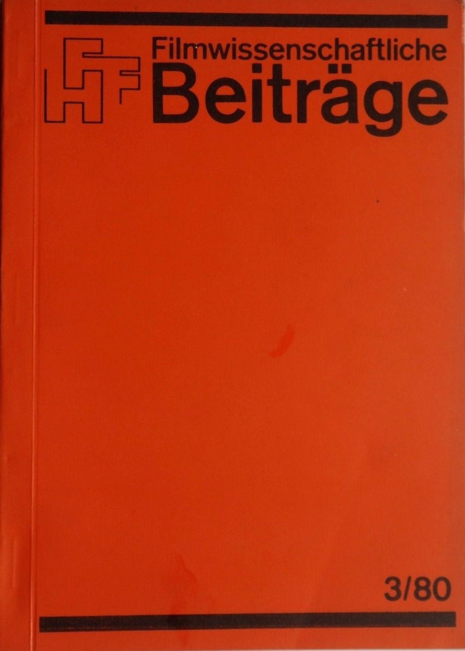 FILMWISSENSCHAFTLICHE BEITRAGE magazine side cover Issue 3   1980