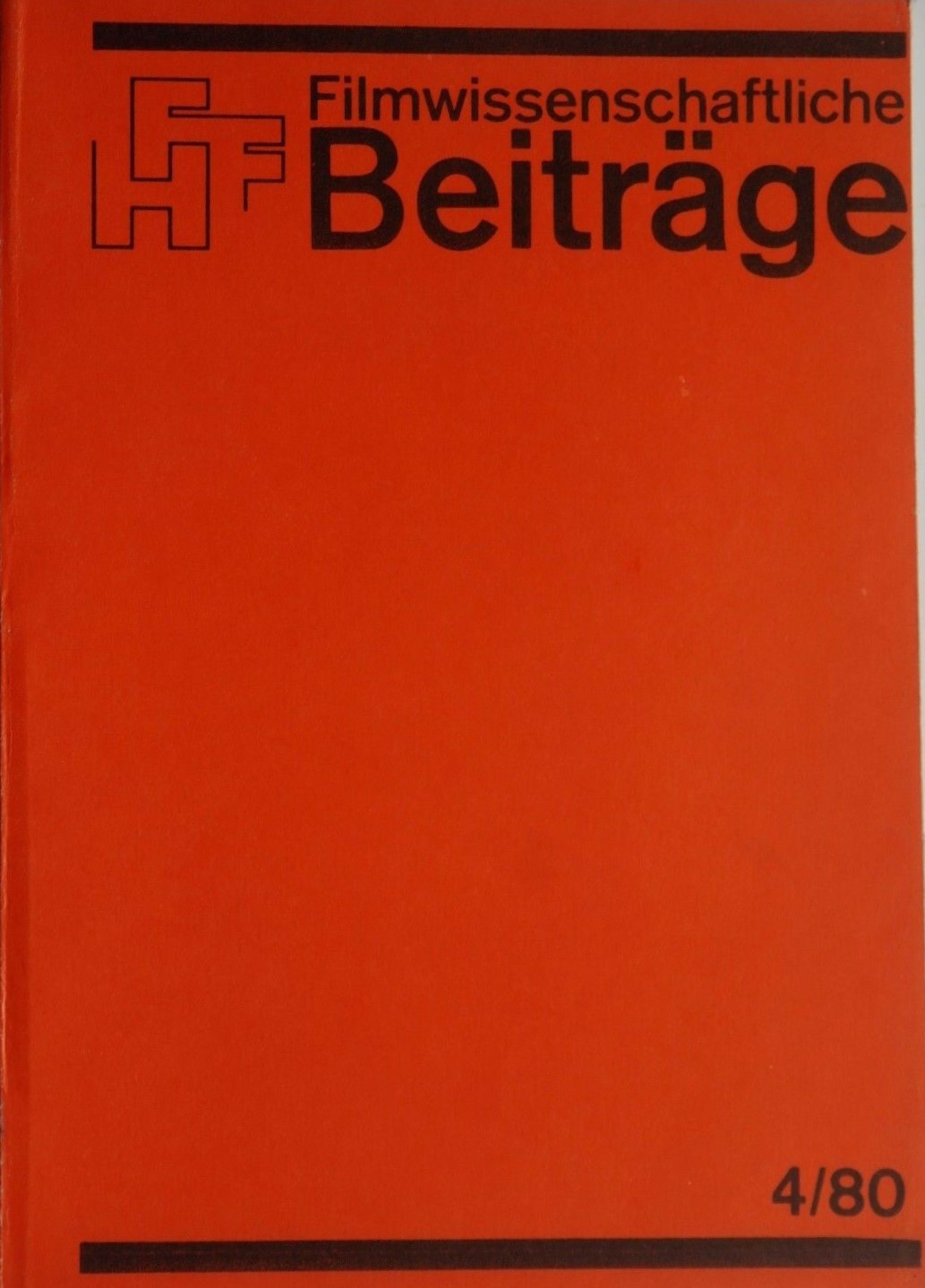 FILMWISSENSCHAFTLICHE BEITRAGE magazine side cover Issue 4   1980