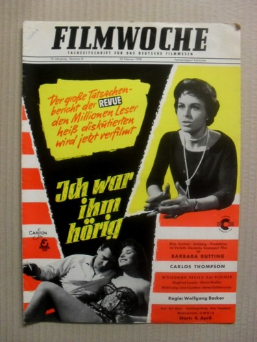 FILMWOCHE magazine side cover Issue 8  1958