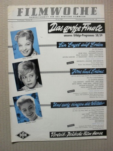 FILMWOCHE magazine side cover Issue 25  1959