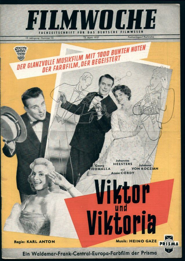 FILMWOCHE magazine side cover Issue 16 13 April 1957