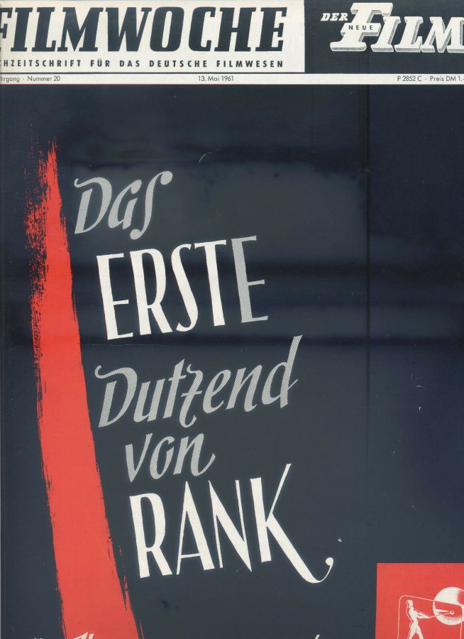 FILMWOCHE magazine side cover Issue 20 13 May 1961