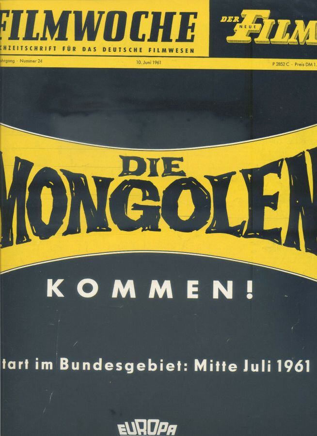 FILMWOCHE magazine side cover Issue 24 10 June 1961