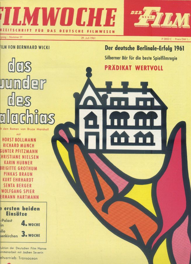 FILMWOCHE magazine side cover Issue 31 29 July 1961
