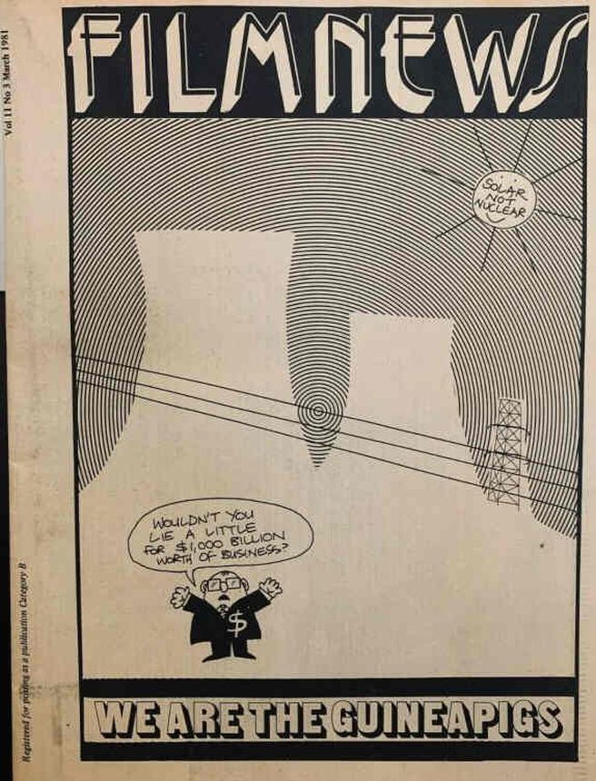 FILMNEWS magazine side cover  March 1981