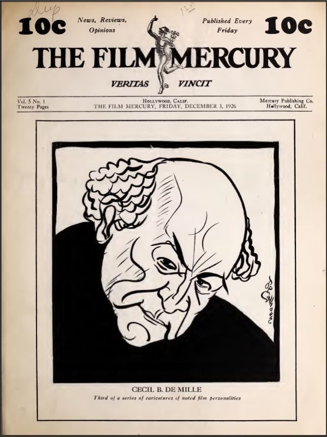 FILM MERCURY magazine side cover 3 December 1926