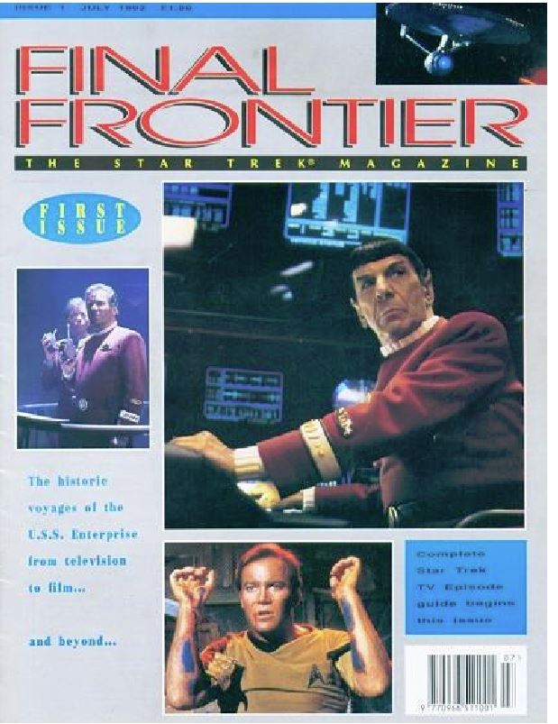 FINAL FRONTIER magazine side cover Issue 1 July 1992