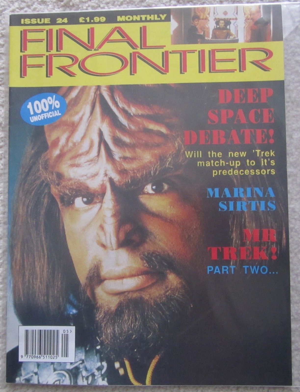 FINAL FRONTIER magazine side cover Issue 24 June 1994