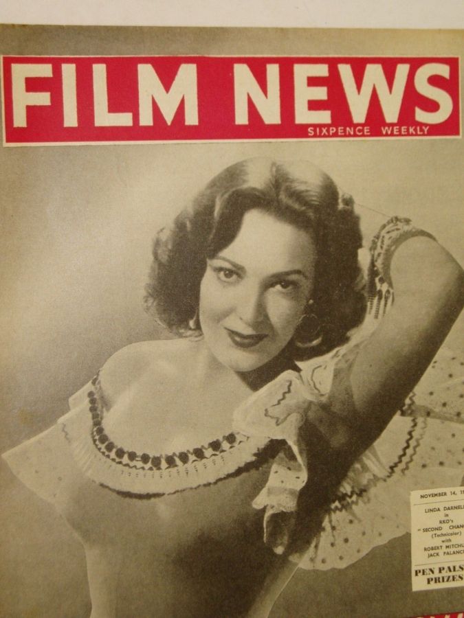 WEEKLY FILM NEWS/FILM NEWS magazine side cover 14 November 1953