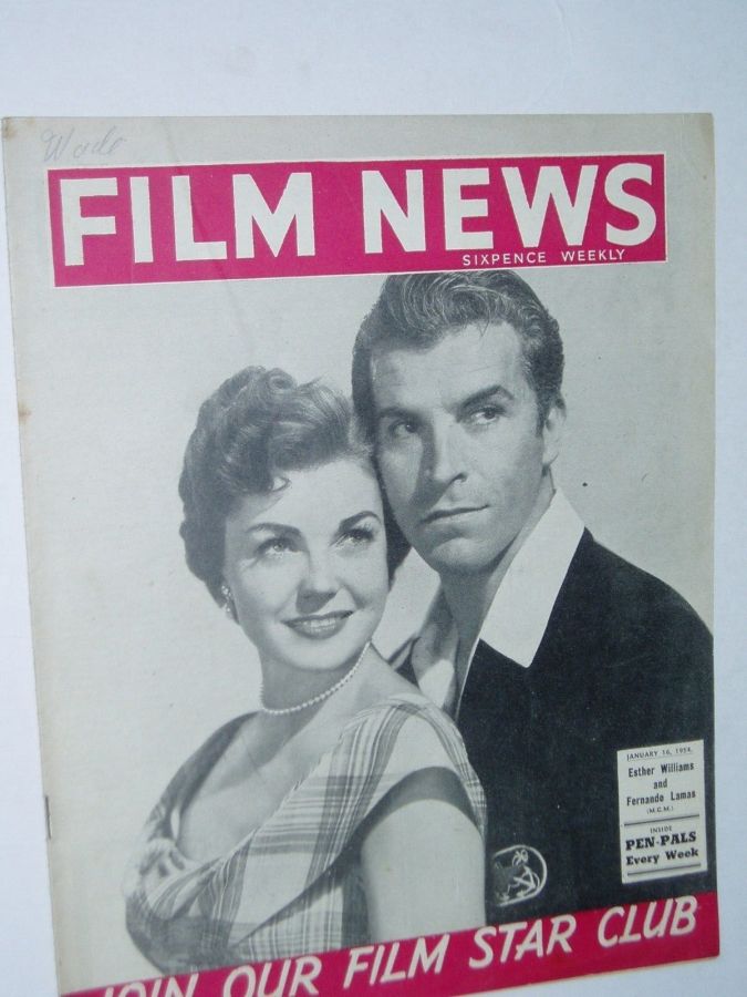 WEEKLY FILM NEWS/FILM NEWS magazine side cover 16 January 1954