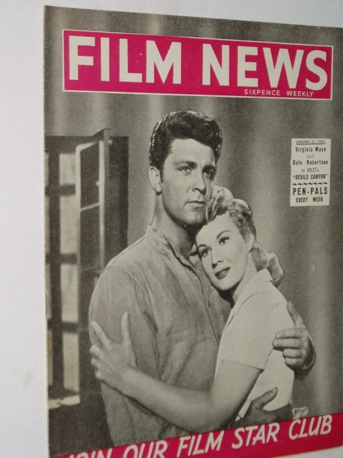 WEEKLY FILM NEWS/FILM NEWS magazine side cover 23 January 1954