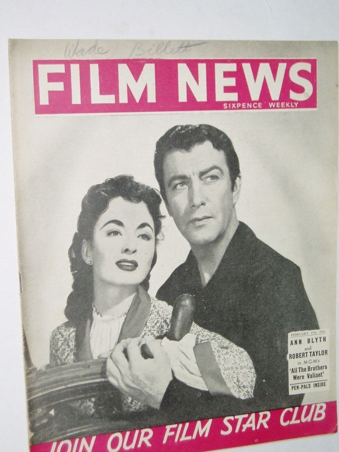 WEEKLY FILM NEWS/FILM NEWS magazine side cover 13 February 1954