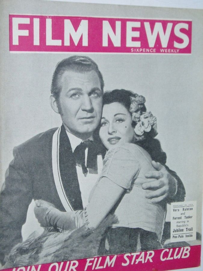 WEEKLY FILM NEWS/FILM NEWS magazine side cover 20 February 1954