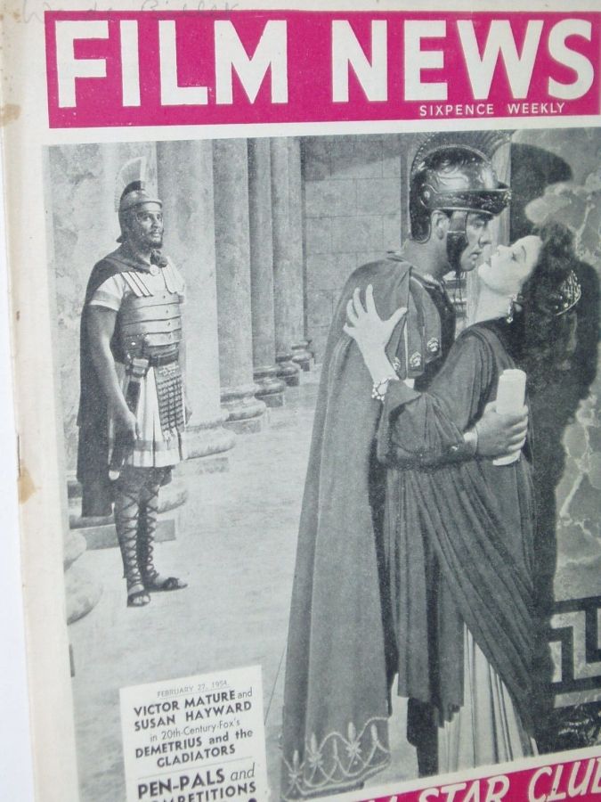 WEEKLY FILM NEWS/FILM NEWS magazine side cover 27 February 1954