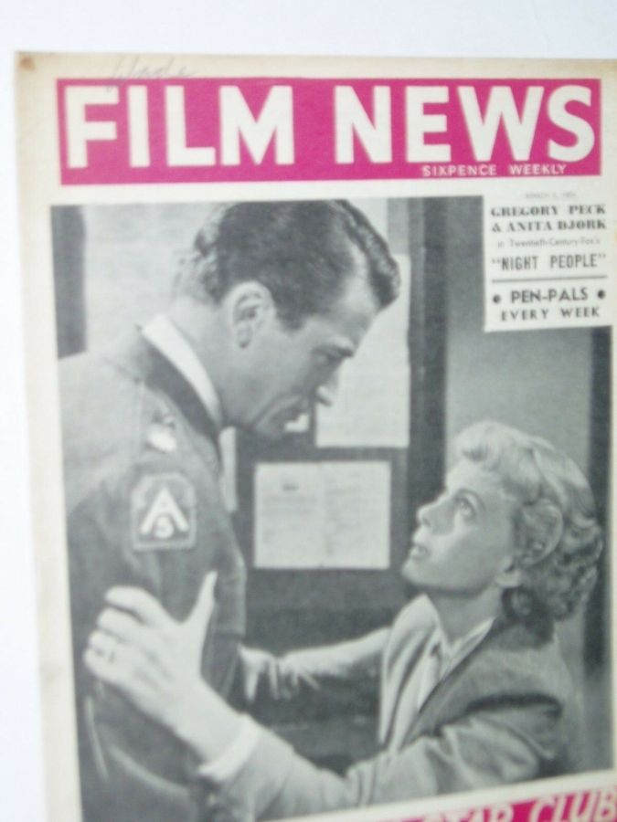 WEEKLY FILM NEWS/FILM NEWS magazine side cover 6 March 1954