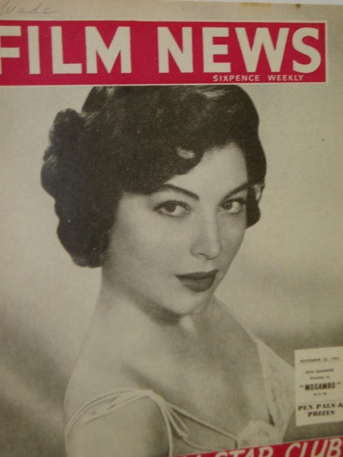 WEEKLY FILM NEWS/FILM NEWS magazine side cover 28 November 1953