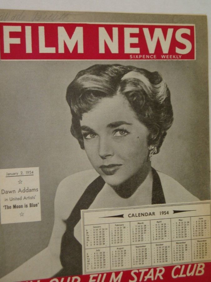 WEEKLY FILM NEWS/FILM NEWS magazine side cover 2 January 1954
