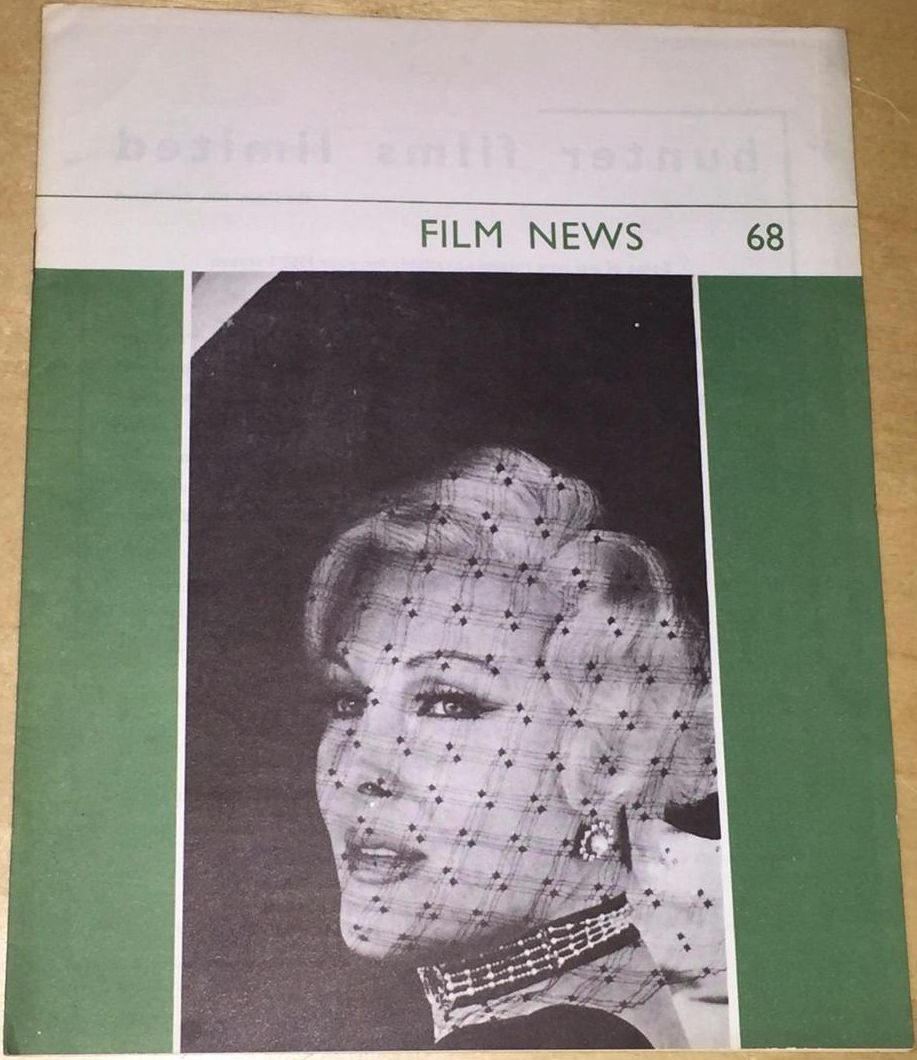 FILM NEWS BFOFS magazine side cover Issue 68 Spring 1968