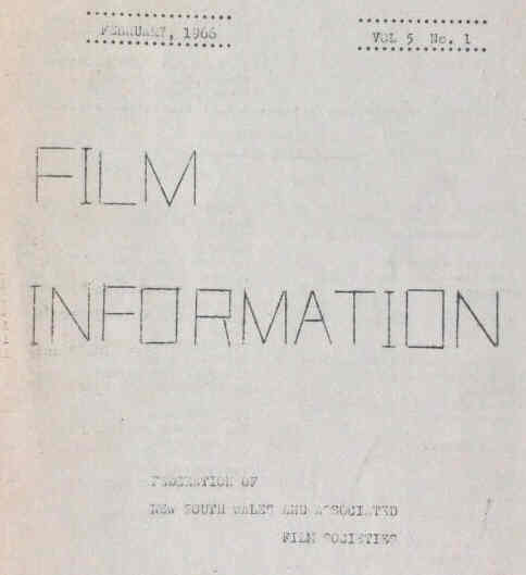 FILM INFORMATION magazine side cover  Vol 5 No  1  February 1966
