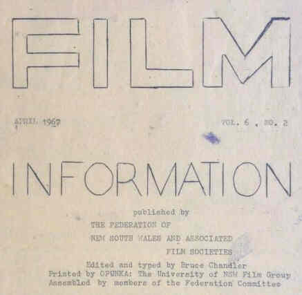FILM INFORMATION magazine side cover  Vol 6 No  2  April 1967