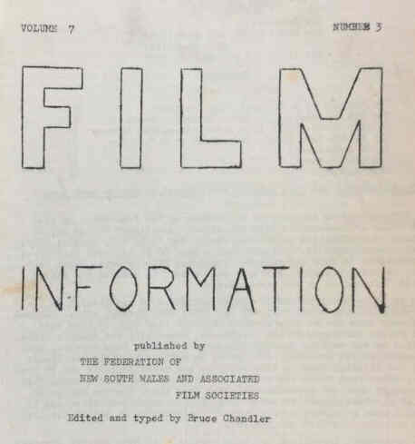 FILM INFORMATION magazine side cover  Vol 7 No  3   1968