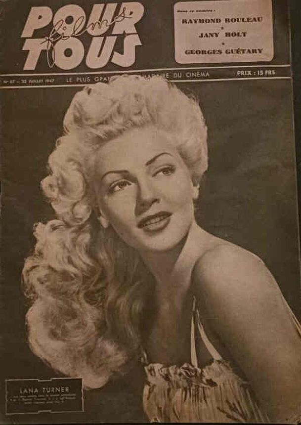 FILMS POUR TOUS magazine side cover Issue 67 22 July 1947