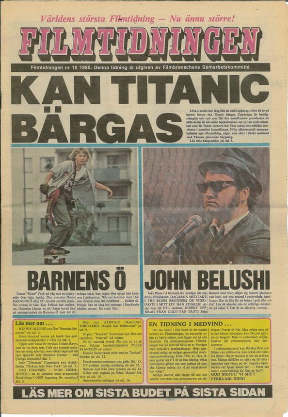 FILM TIDNINGEN magazine side cover Issue 10   1980