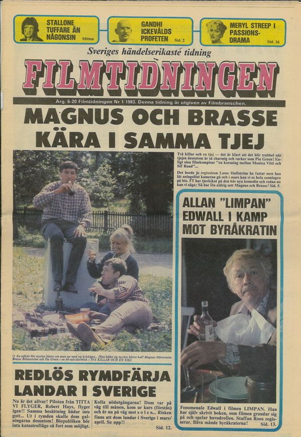 FILM TIDNINGEN magazine side cover Issue 1   1983