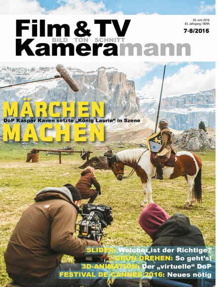 FILM TV KAMERAMANN magazine side cover Issue 7-8 July/August 2016