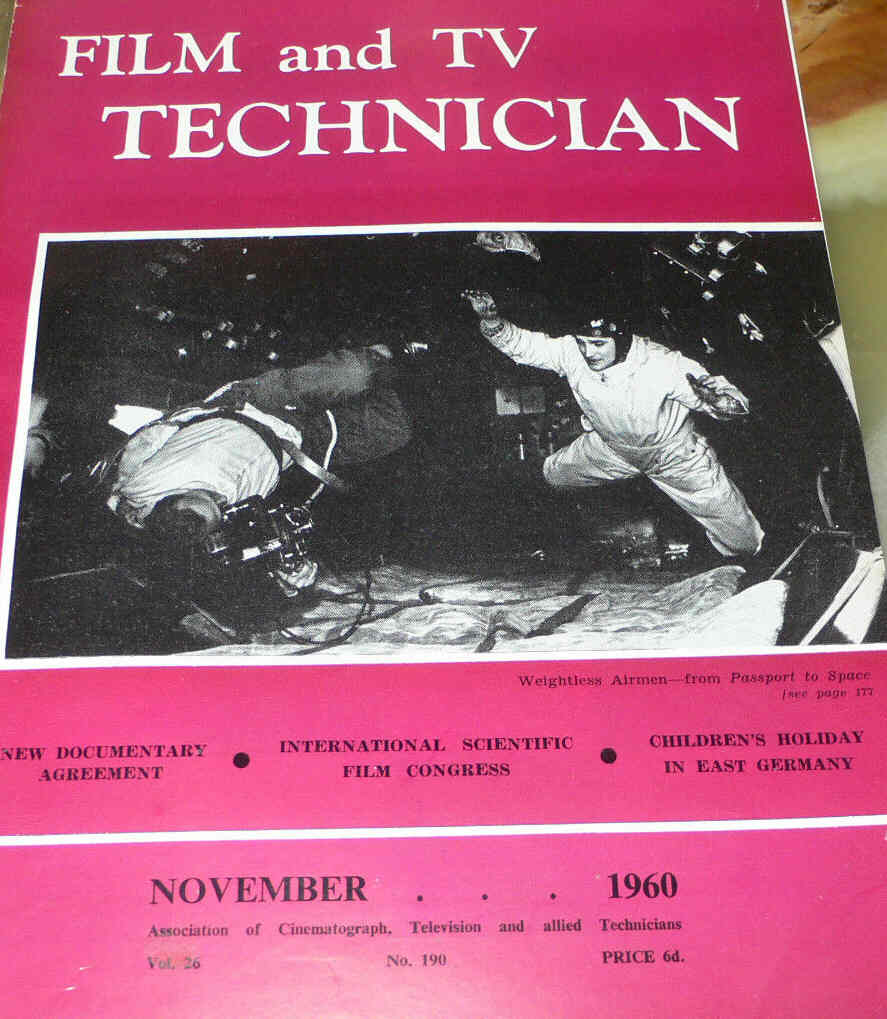 CINE TECHNICIAN magazine side cover Issue 190 November 1960