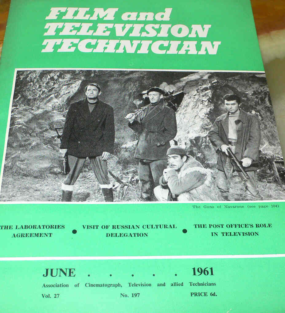 CINE TECHNICIAN magazine side cover Issue 197 June 1961
