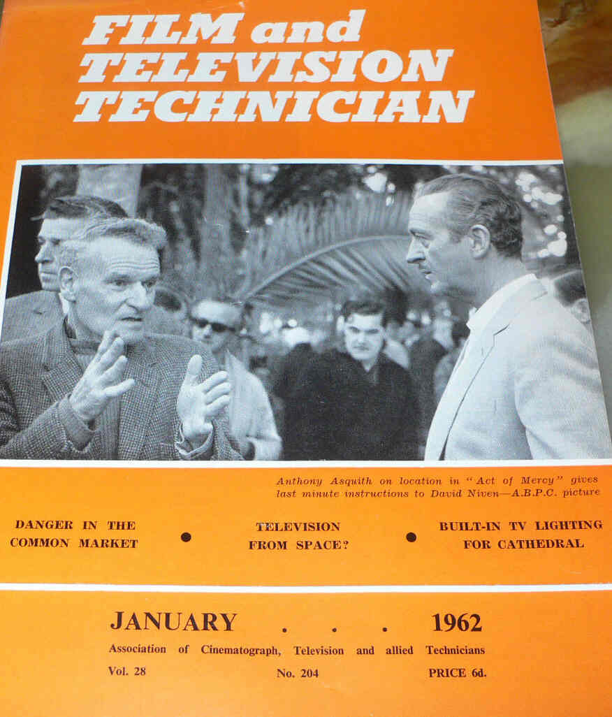 CINE TECHNICIAN magazine side cover Issue 204 January 1962