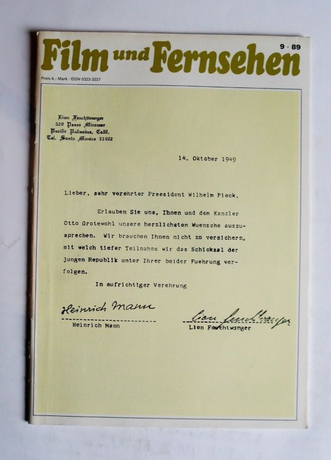 FILM UND FERNSEHEN magazine side cover Issue 9   1989