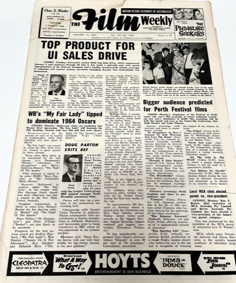 FILM WEEKLY (AUSTRALIA) magazine side cover Issue 1983 14 January 1965