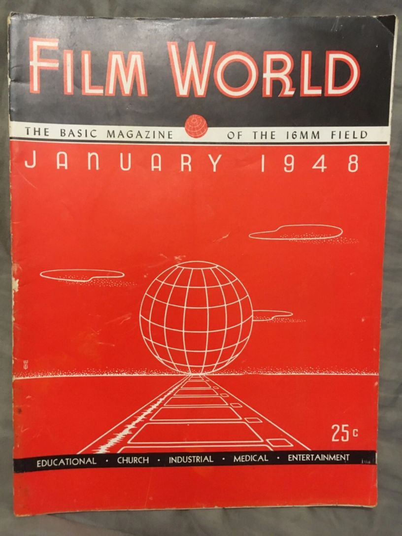 FILM WORLD AND AV WORLD NEWS magazine side cover  January 1948