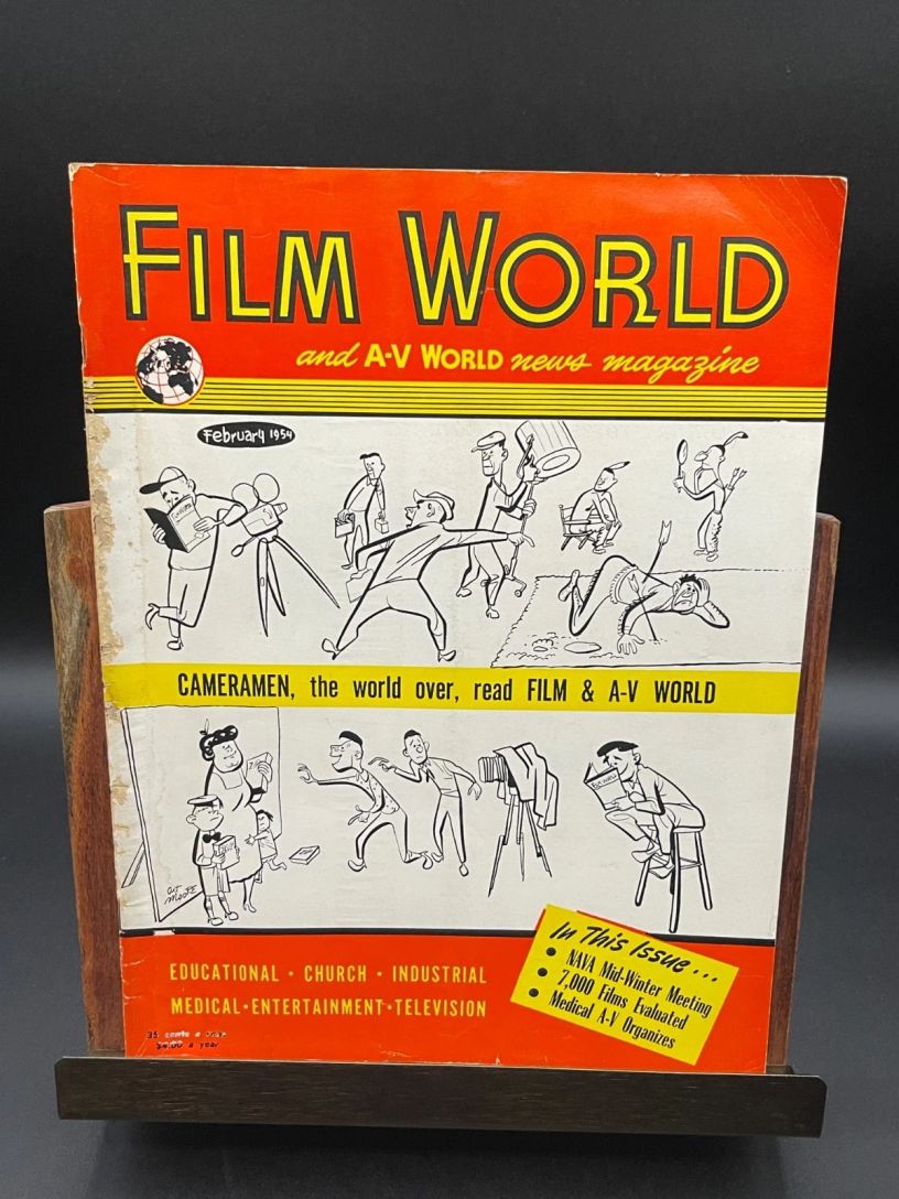FILM WORLD AND AV WORLD NEWS magazine side cover  February 1954