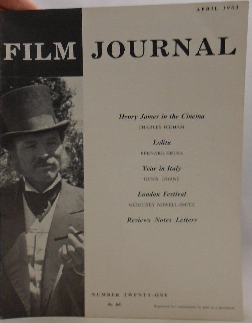 FILM JOURNAL magazine side cover Issue 21  April 1963