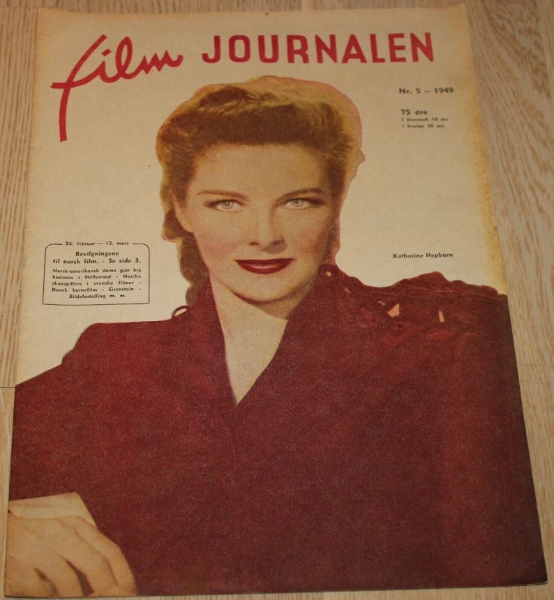 FILMJOURNALEN (Norway) magazine side cover Issue 5   1949