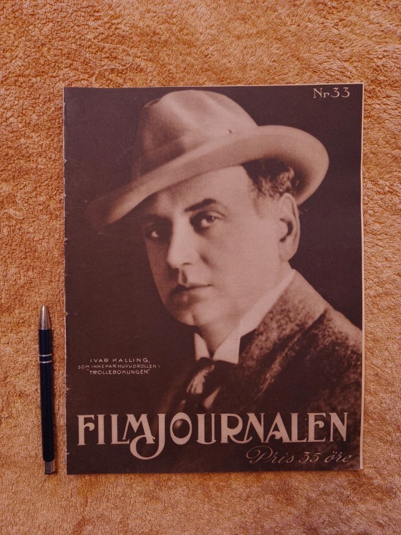 FILMJOURNALEN magazine side cover Issue 33   1924