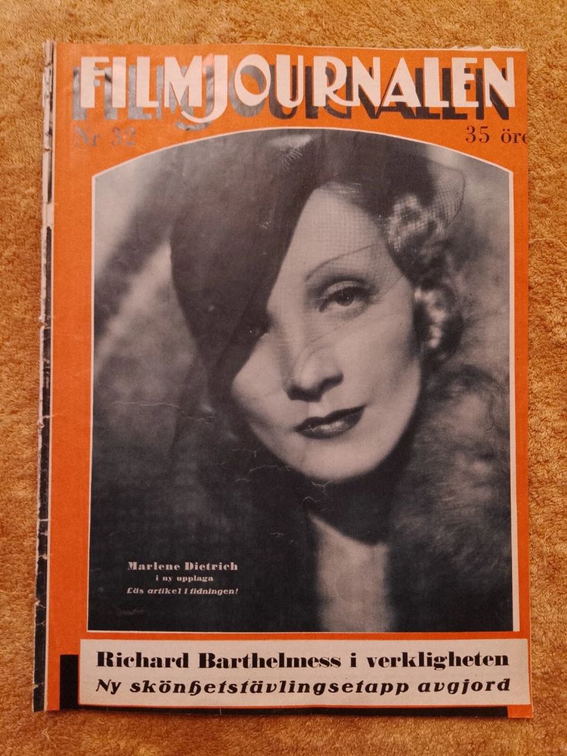FILMJOURNALEN magazine side cover Issue 32   1932