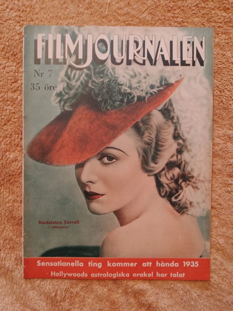 FILMJOURNALEN magazine side cover Issue 7   1935