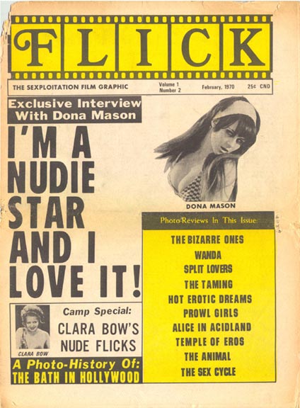 FLICK 1970 magazine side cover Issue 2  Vol 1 #2 February 1970