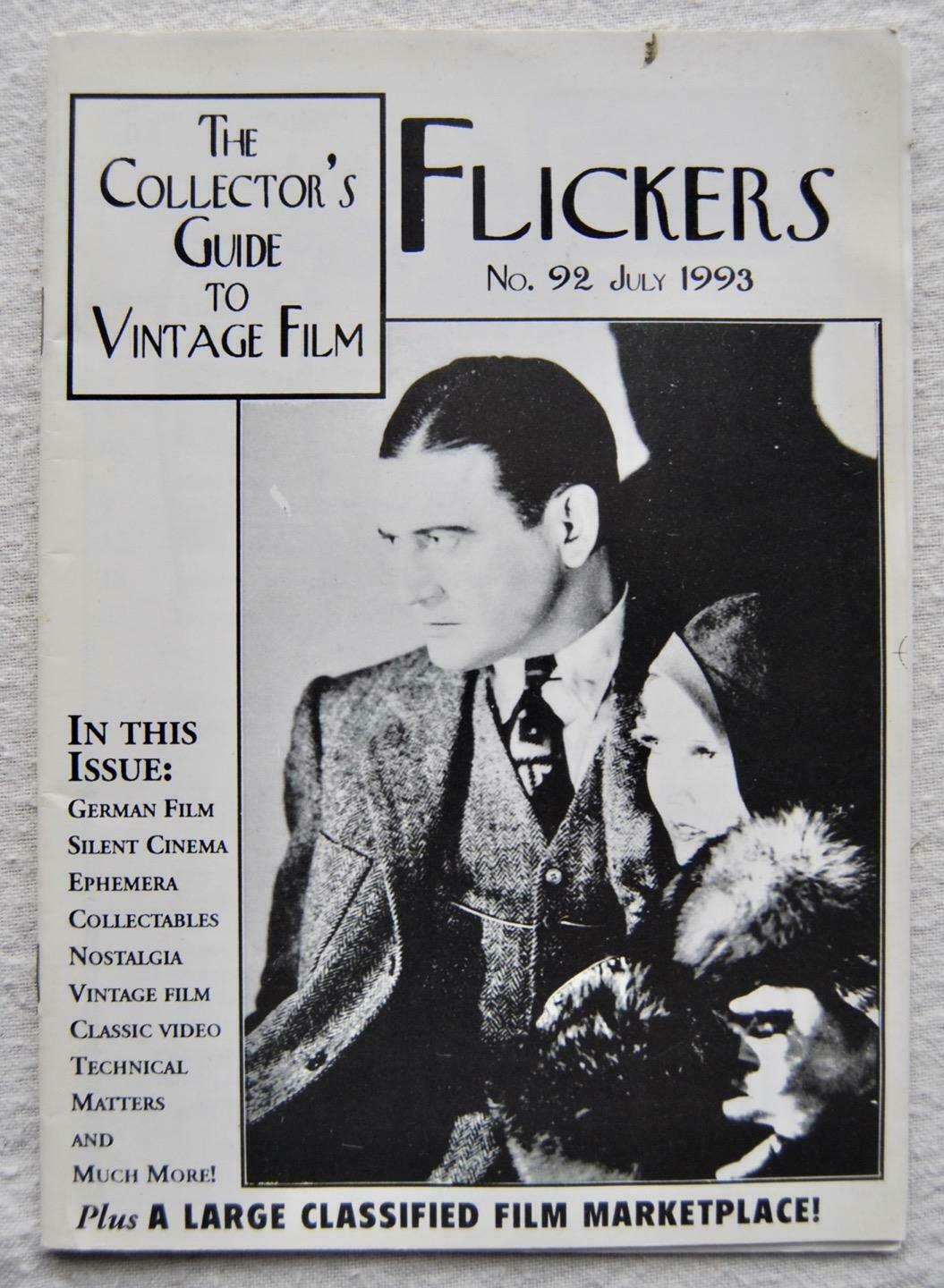 FLICKERS magazine side cover Issue 92 July 1993
