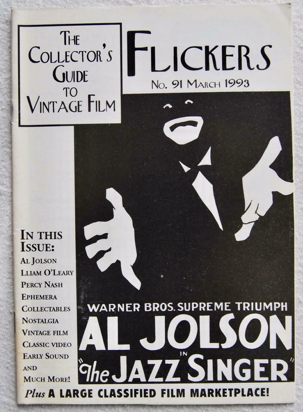 FLICKERS magazine side cover Issue 91 March 1993