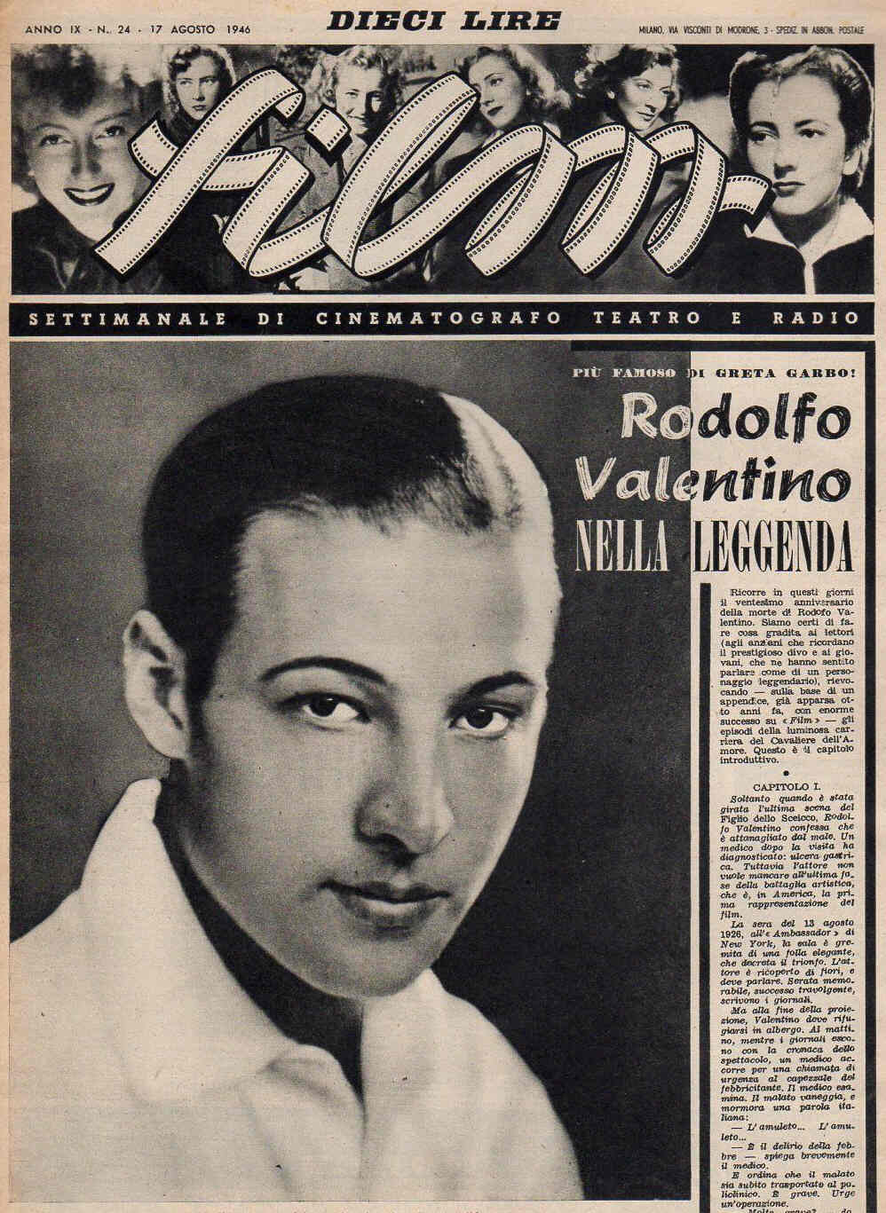 FILM (1938-50) magazine side cover Issue 24 17 August 1946
