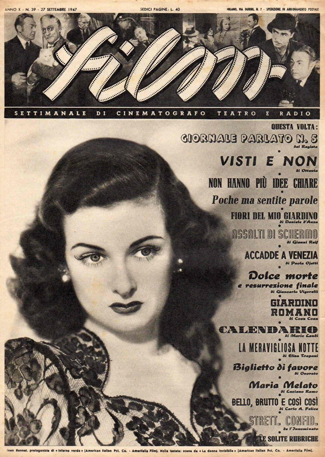 FILM (1938-50) magazine side cover Issue 39 27 September 1947